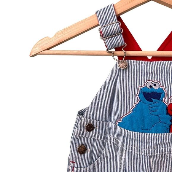 Vintage Sesame Street Striped Baby Overalls in Size 12 Months - Picture 6 of 8